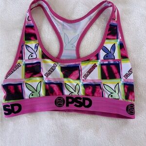 PSD Pink Multicolor Playboy Print Sports Bra